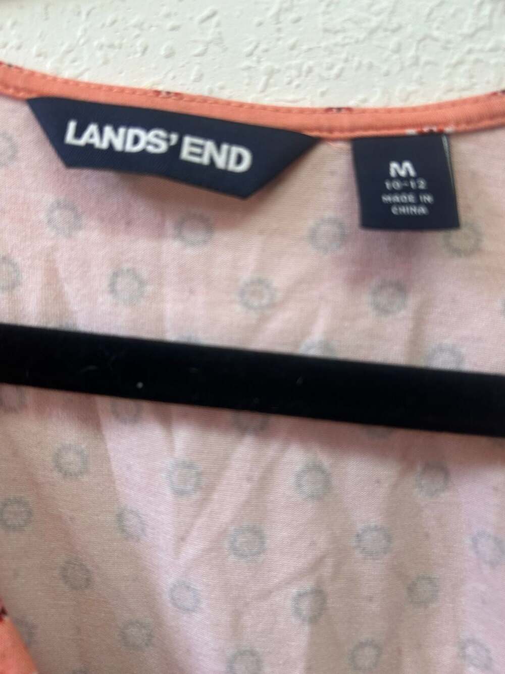 Lands' End Peach Floral Print Faux Wrap Jersey Maxi Dress - Picture 3 of 8
